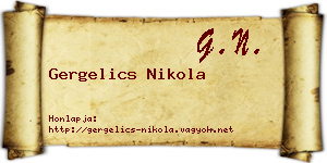 Gergelics Nikola névjegykártya